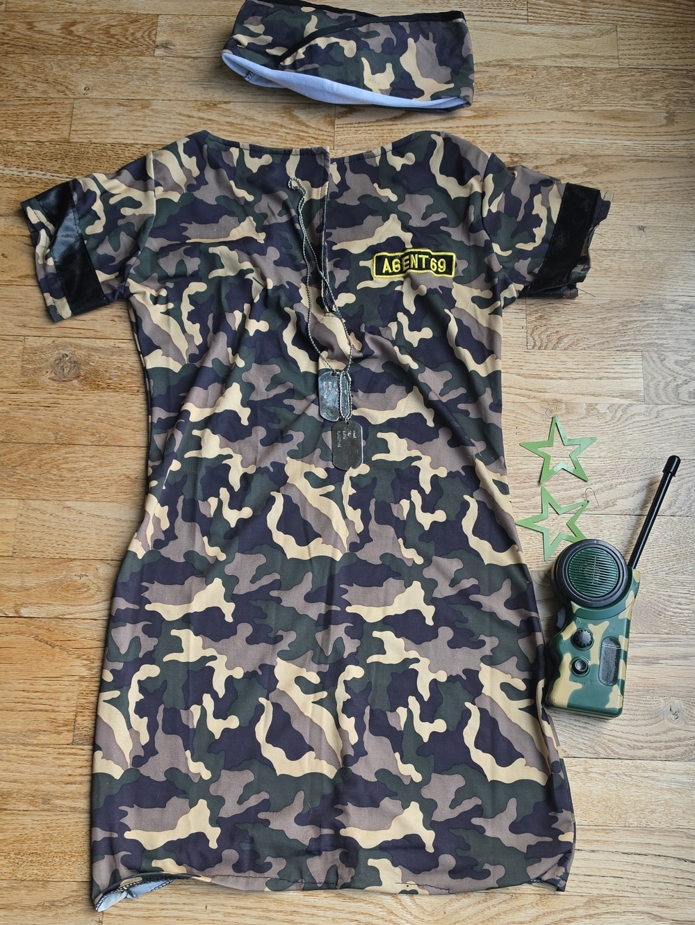 (S) Camouflage Women’s Bodycon Dress Cosplay G.I Jane Halloween Costume